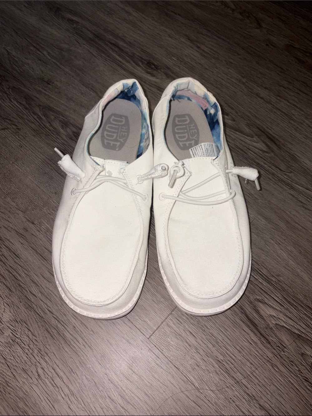 Hey Dude White Canvas Lightweight Slip-On Loafers